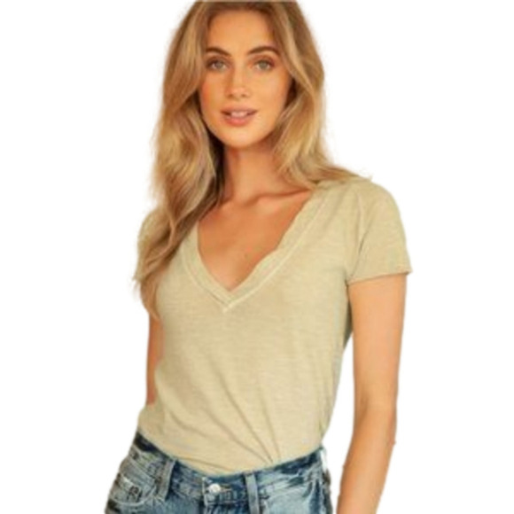 𝅺WE The Free Sun Valley V neck Tee Size XS Orange County - Picture 1 of 10